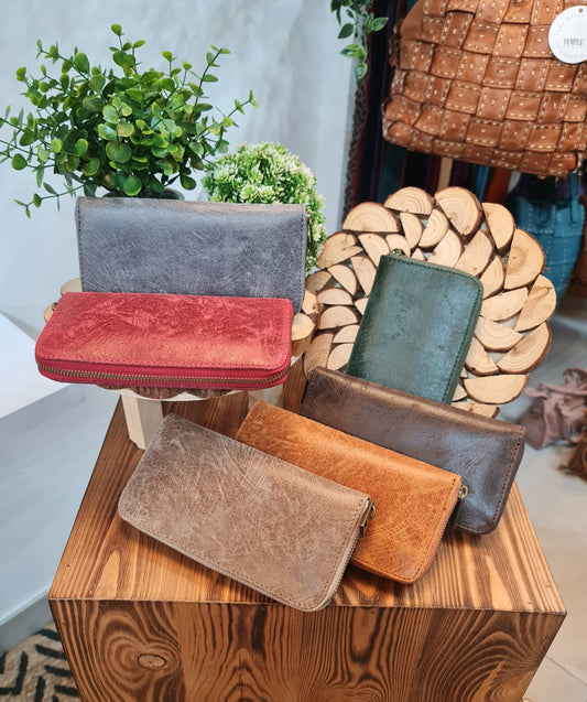 PORTAFOGLIO IN PELLE SPAZZOLATA