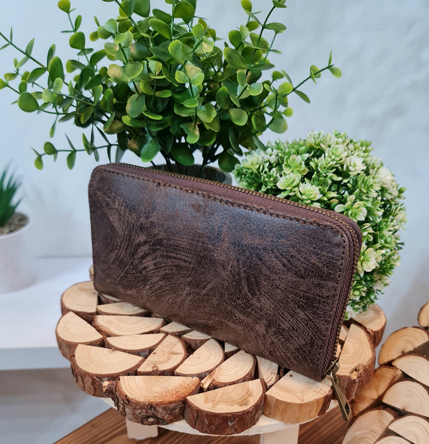 PORTAFOGLIO IN PELLE SPAZZOLATA