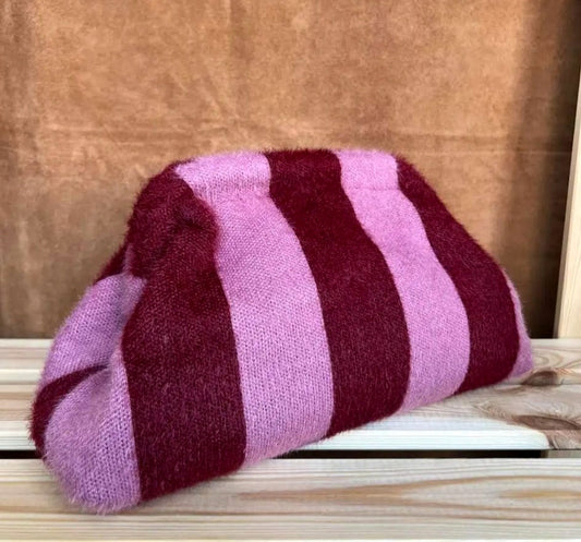 " MIA WINTER " Borsa Clutch Invernale a Righe in Tessuto Soft – Edizione Limitata