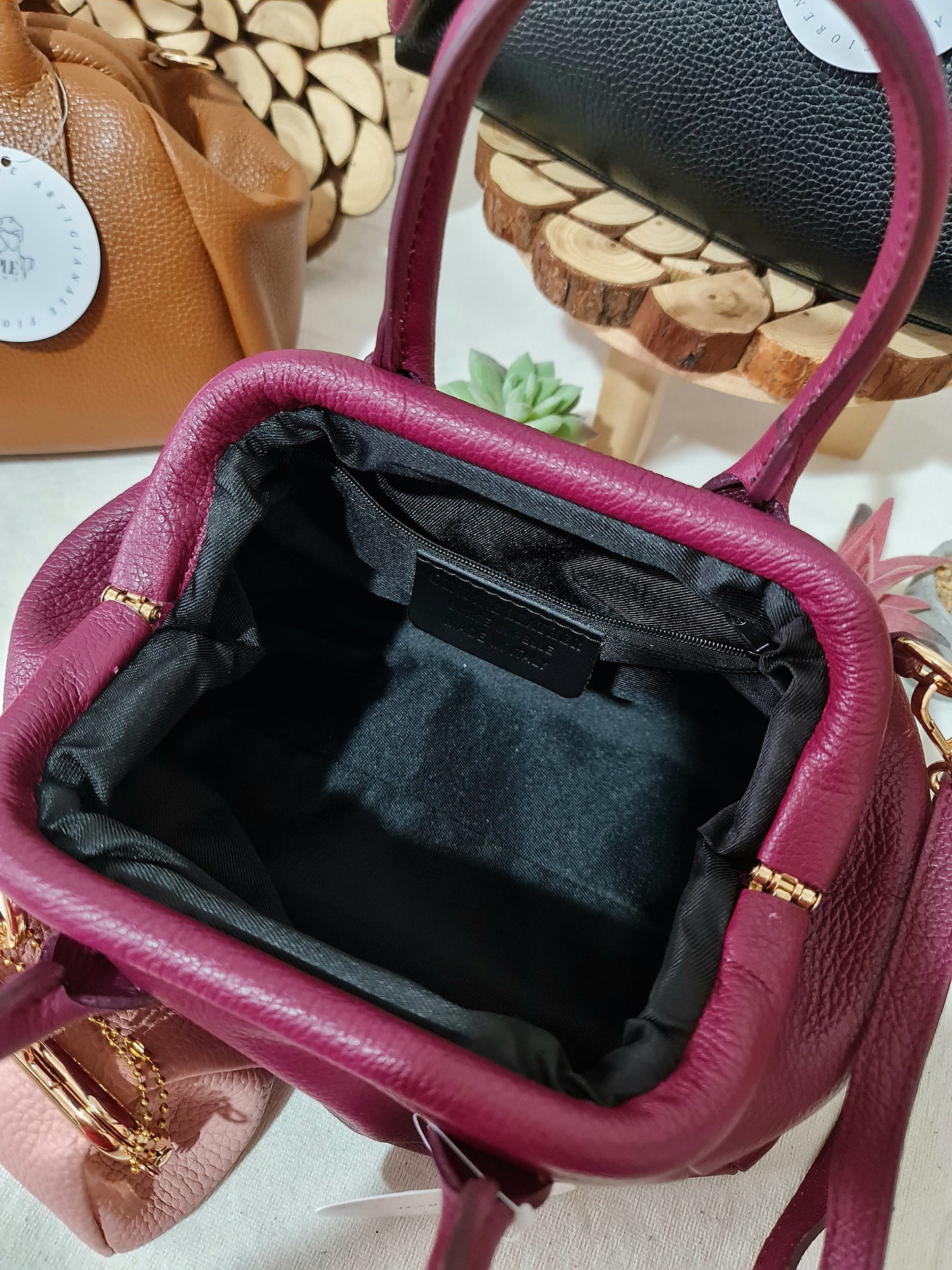 BAULETTO APERTURA A SCATTO IN PELLE DOLLARO " MOIRA "