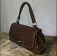 " STEFANIA SUEDE " Borsa a Spalla- Mano Modello Postina in Vera Pelle Camoscio con Tracolla