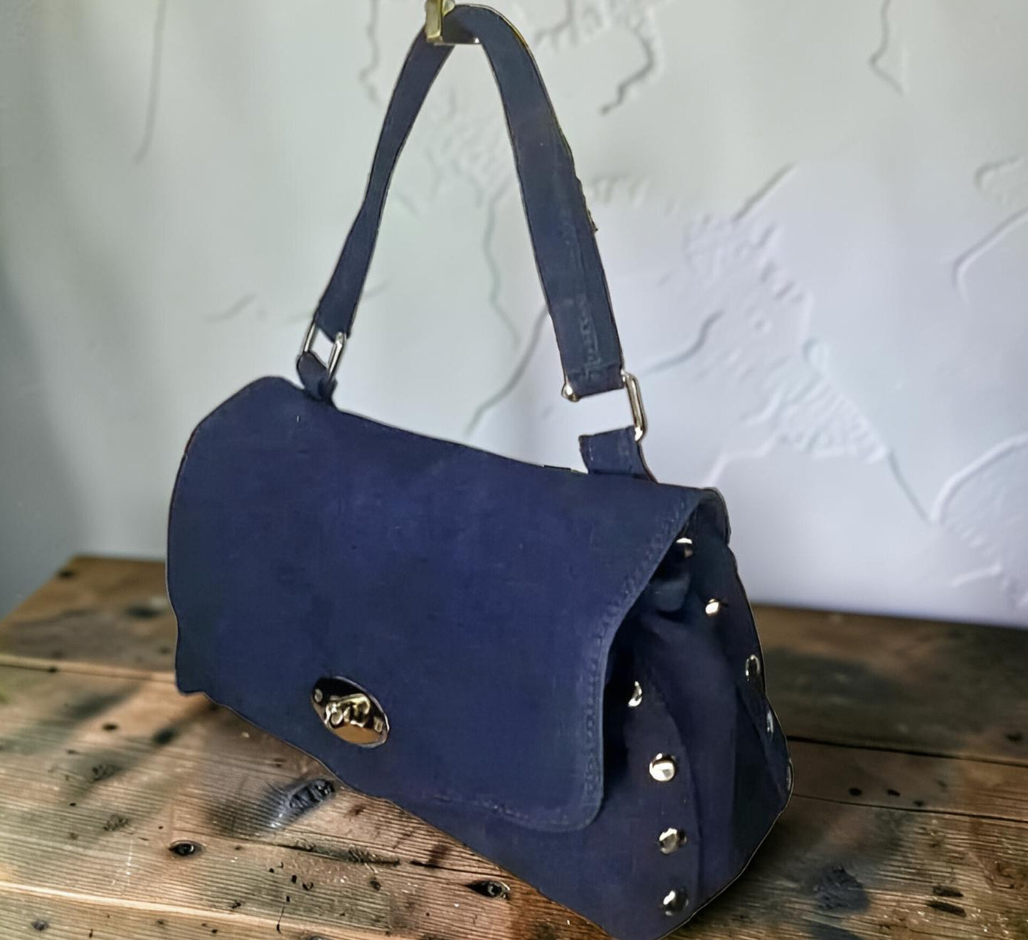 " STEFANIA SUEDE " Borsa a Spalla- Mano Modello Postina in Vera Pelle Camoscio con Tracolla