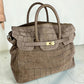 Borsa a Mano e Tracolla "Grace" in Vera Pelle Nabuk Stampa Crocco 3D e Dollaro