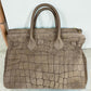 Borsa a Mano e Tracolla "Grace" in Vera Pelle Nabuk Stampa Crocco 3D e Dollaro