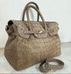 Borsa a Mano e Tracolla "Grace" in Vera Pelle Nabuk Stampa Crocco 3D e Dollaro