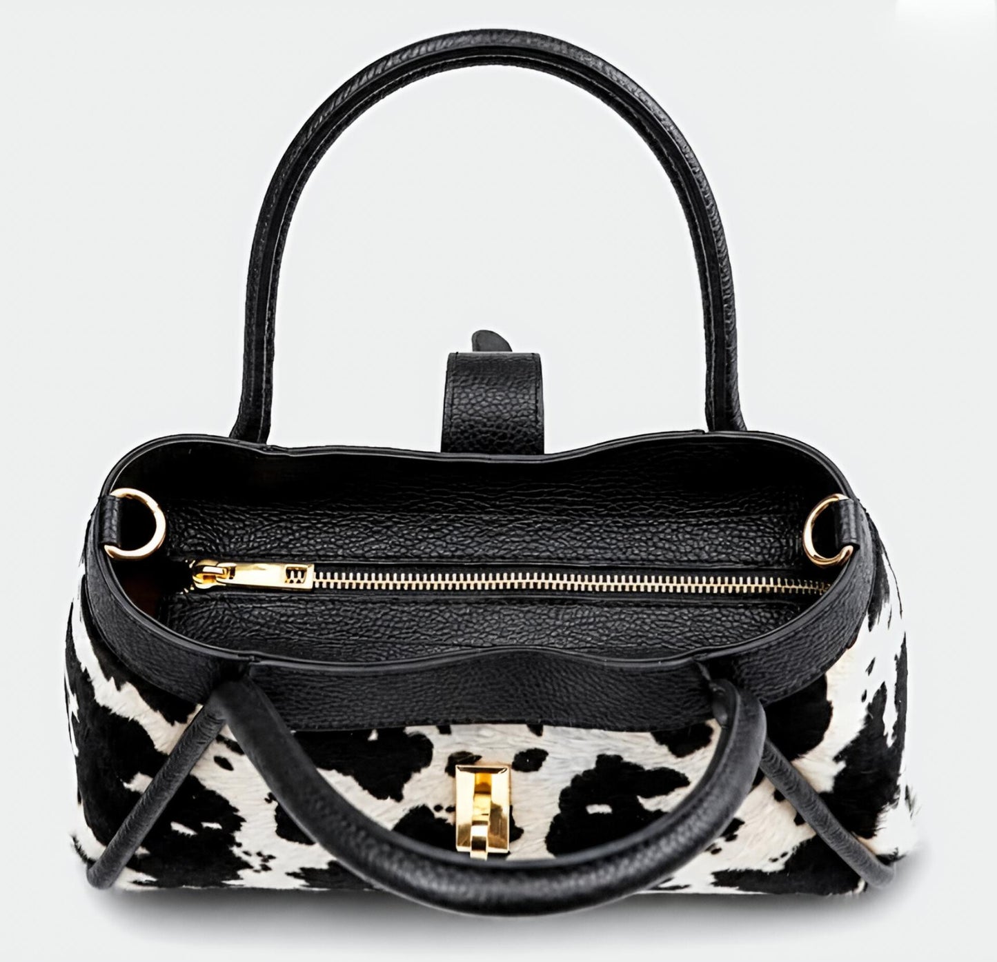 Borsa a Mano in Vera Pelle e Cavallino a Pelo Raso " Fiamma "