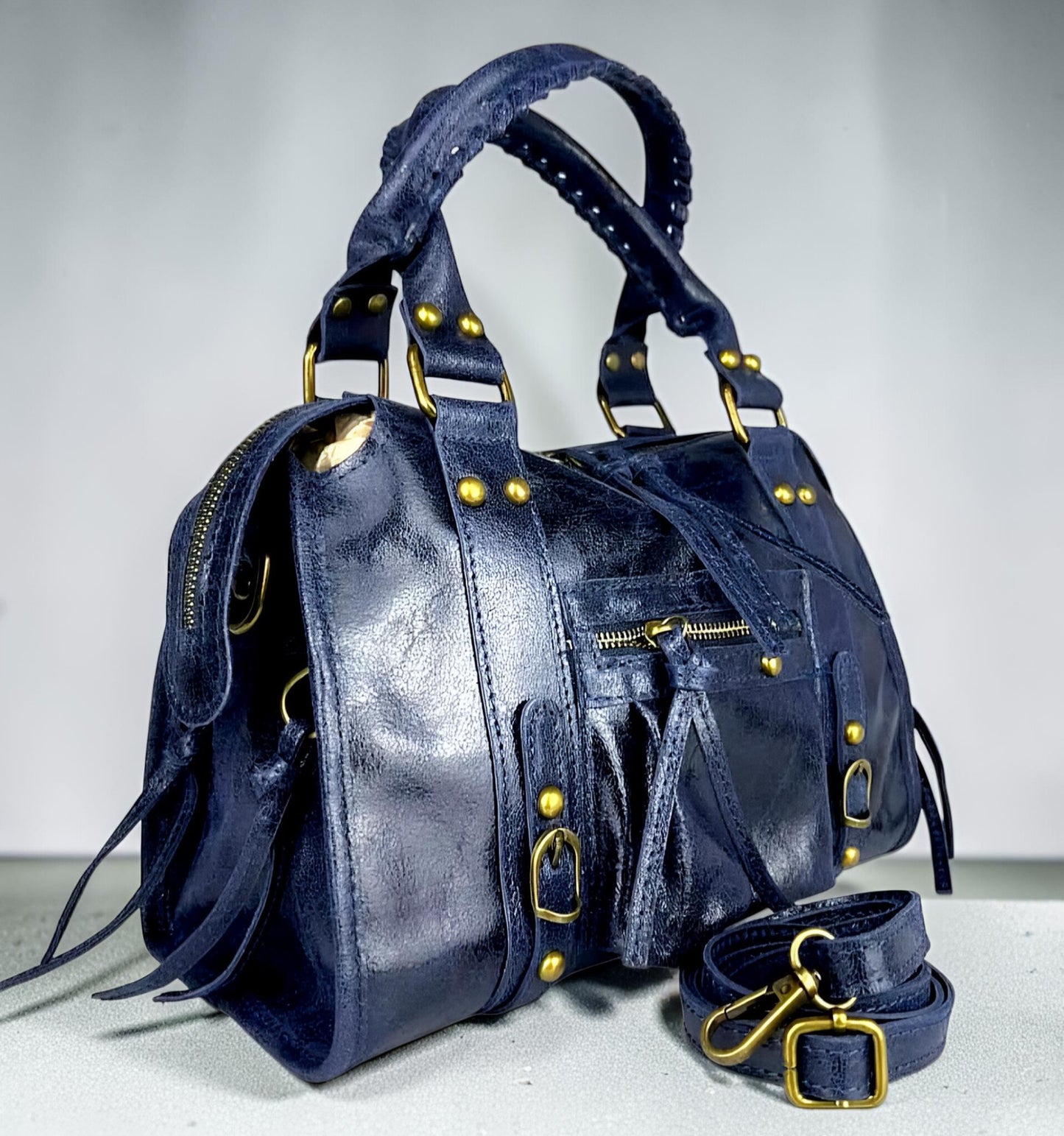 " RORY CANGIANTE Media- Large " Borsa in Pelle Spazzolata Cangiante – Eccellenza Artigianale Fiorentina