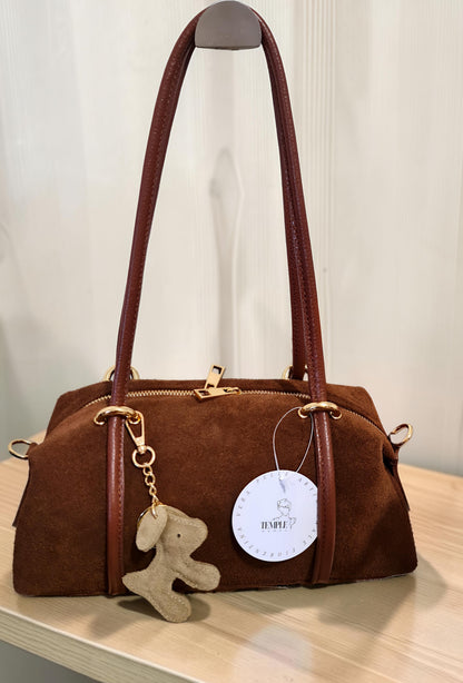 Borsa " Sofia " in Vera Pelle Suede e Dollaro – L'Eccellenza dell'Artigianato Fiorentino