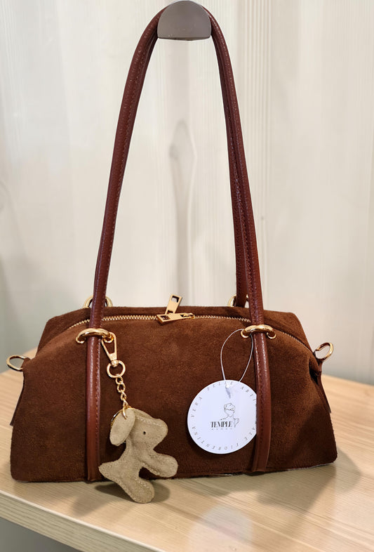 Borsa " Sofia " in Vera Pelle Suede e Dollaro – L'Eccellenza dell'Artigianato Fiorentino