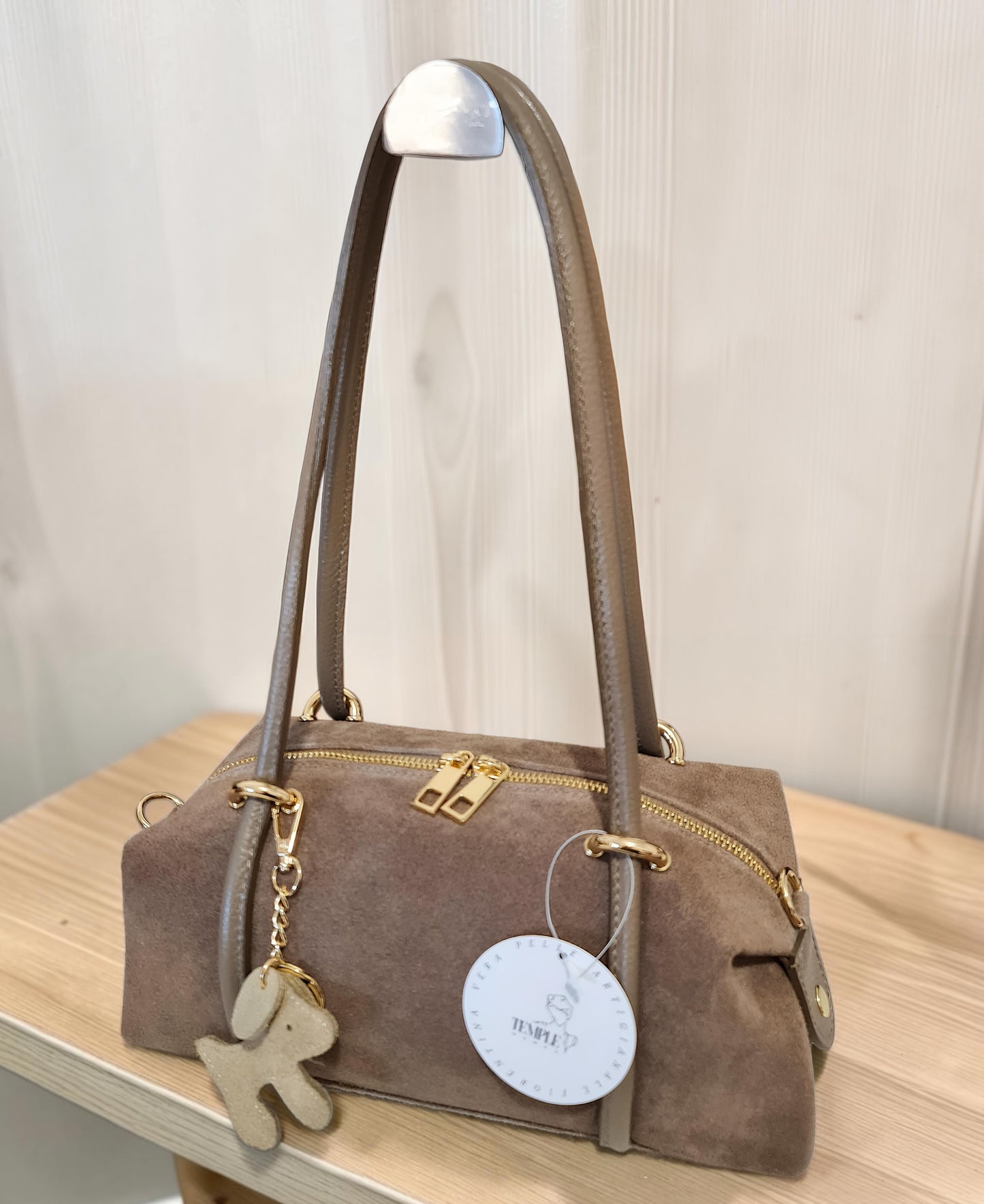 Borsa " Sofia " in Vera Pelle Suede e Dollaro – L'Eccellenza dell'Artigianato Fiorentino