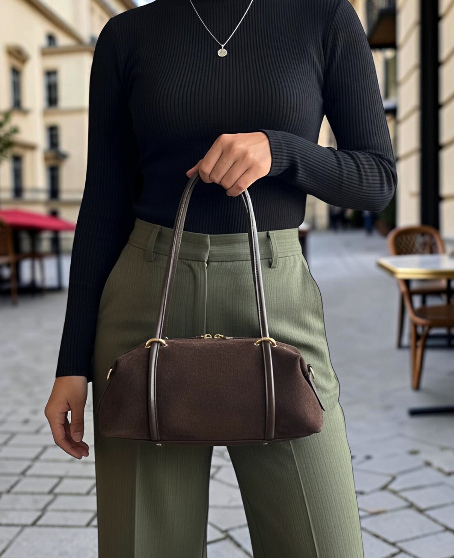 Borsa " Sofia " in Vera Pelle Suede e Dollaro – L'Eccellenza dell'Artigianato Fiorentino
