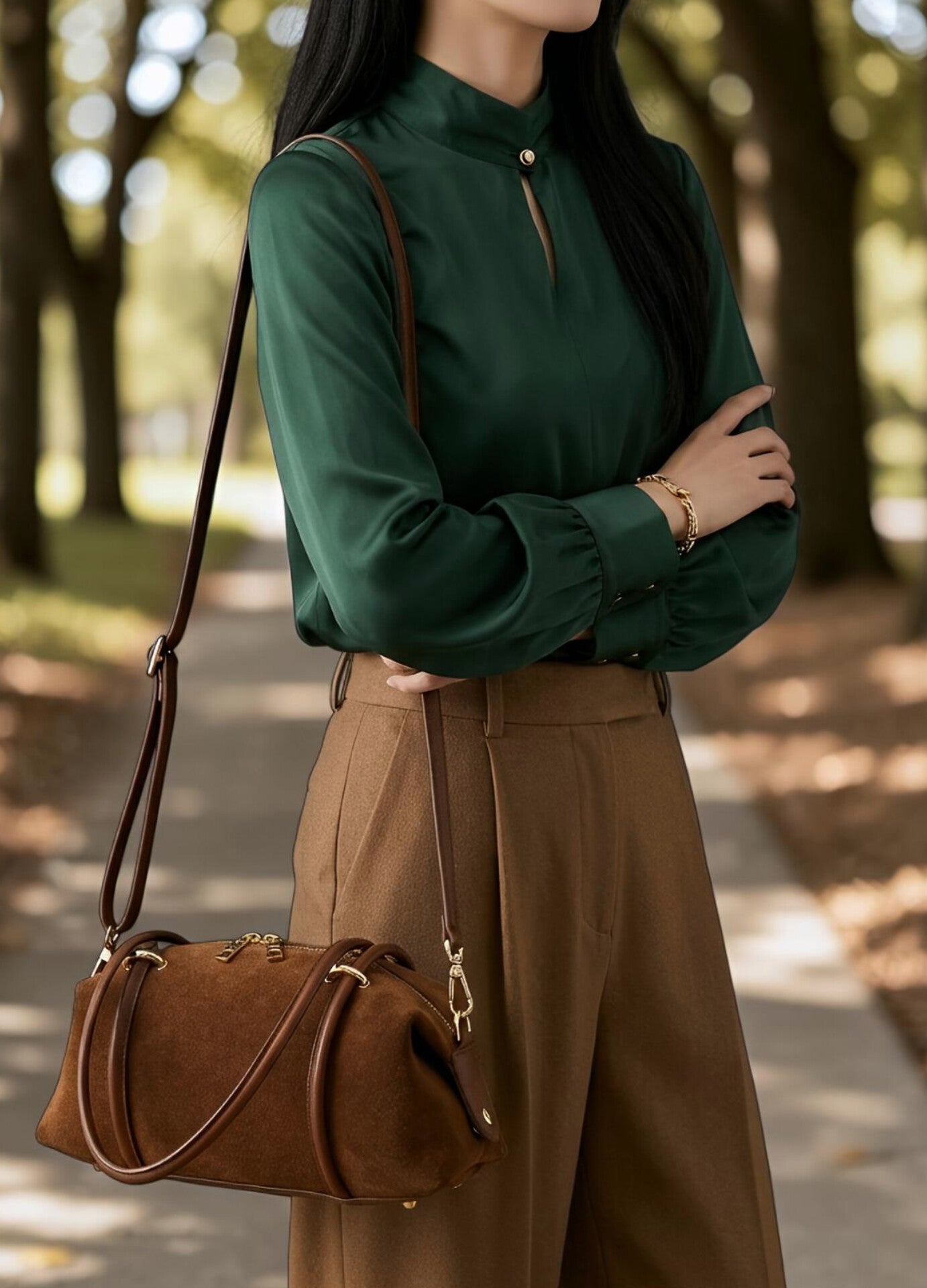 Borsa " Sofia " in Vera Pelle Suede e Dollaro – L'Eccellenza dell'Artigianato Fiorentino
