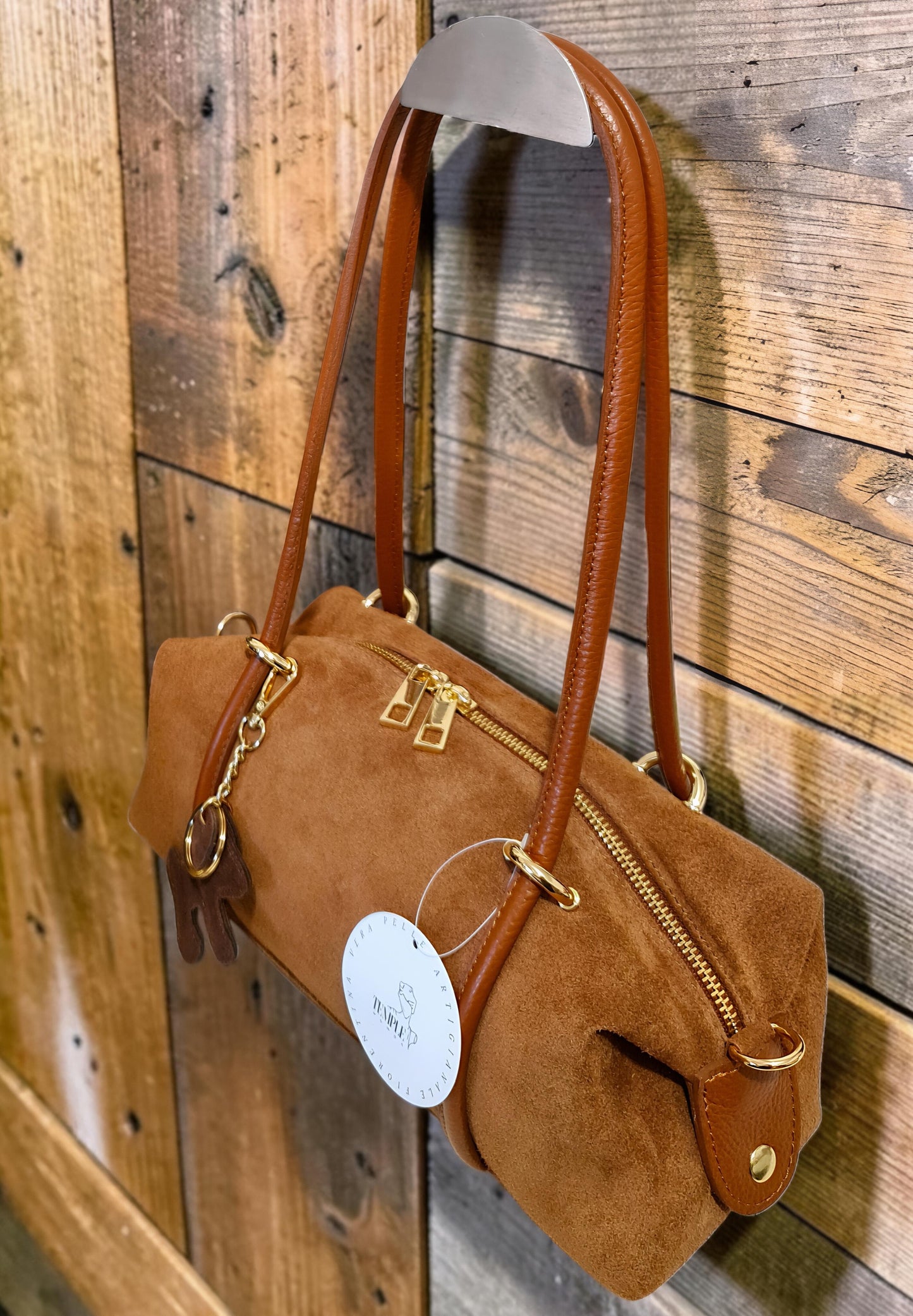 Borsa " Sofia " in Vera Pelle Suede e Dollaro – L'Eccellenza dell'Artigianato Fiorentino