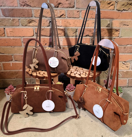 Borsa " Sofia " in Vera Pelle Suede e Dollaro – L'Eccellenza dell'Artigianato Fiorentino