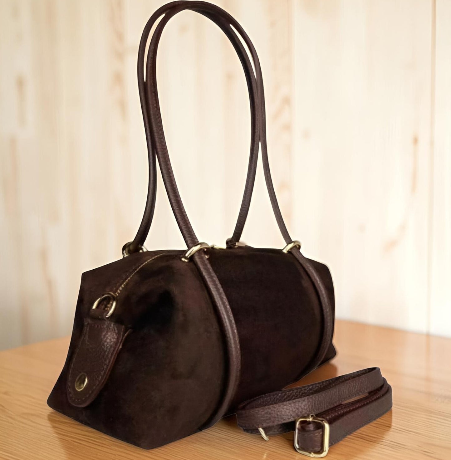 Borsa " Sofia " in Vera Pelle Suede e Dollaro – L'Eccellenza dell'Artigianato Fiorentino
