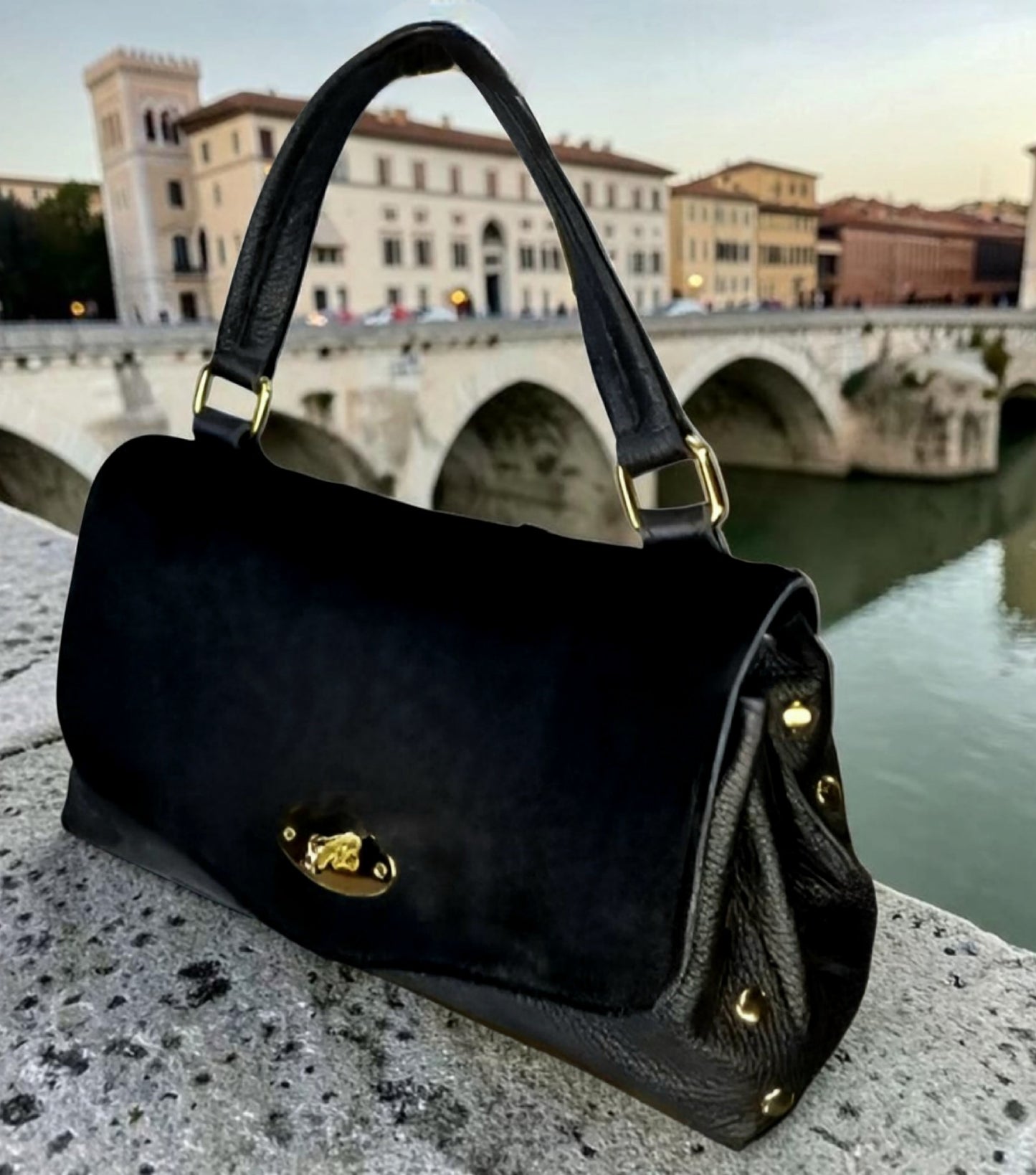 Borsa "Tamara" in Vera Pelle e Cavallino a Pelo Raso  – Artigianato Fiorentino