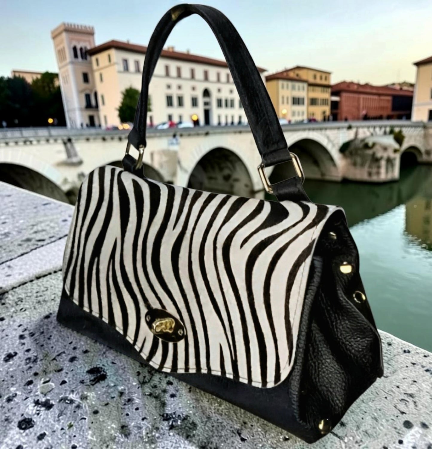 Borsa "Tamara" in Vera Pelle e Cavallino a Pelo Raso  – Artigianato Fiorentino