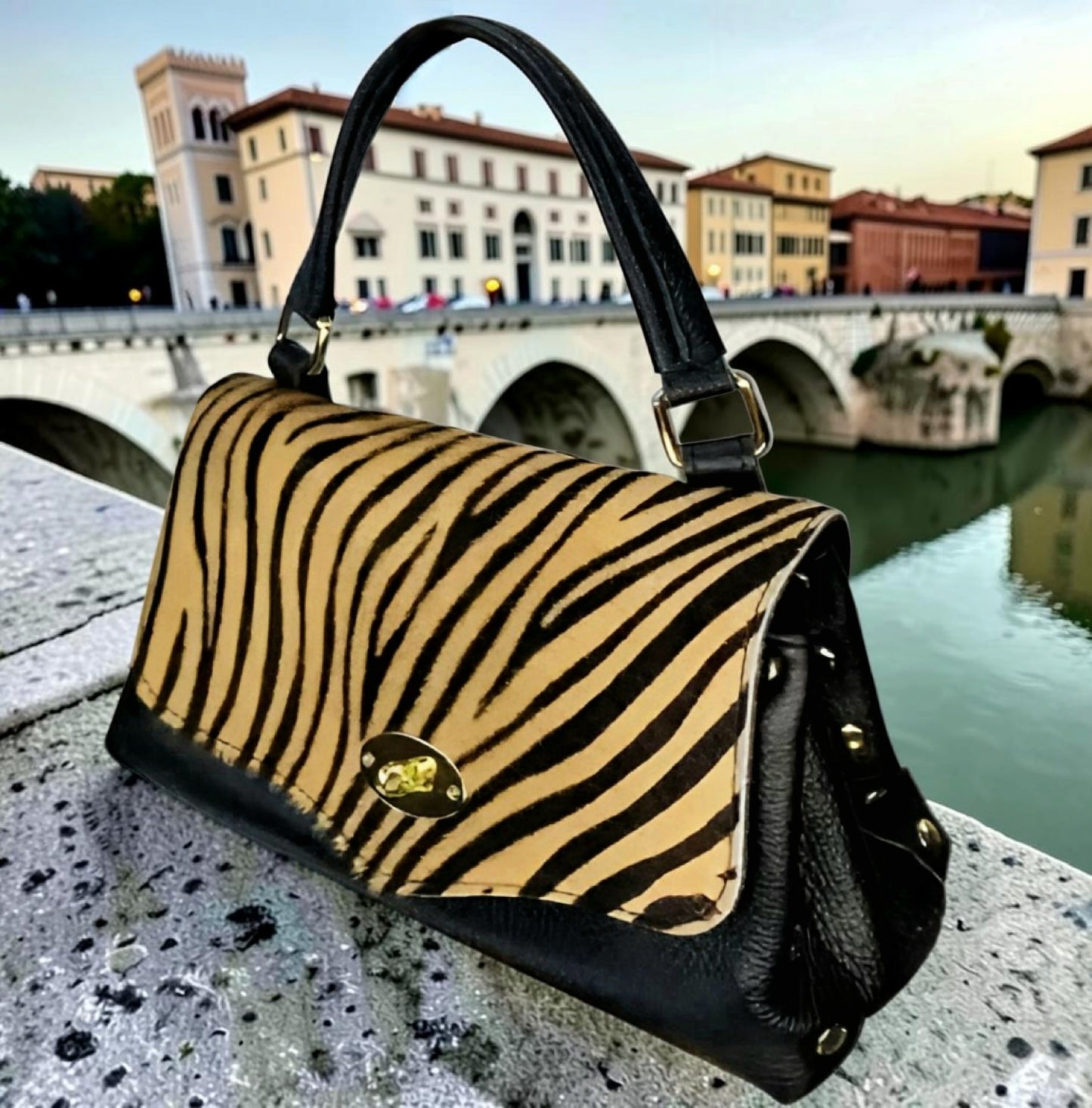 Borsa "Tamara" in Vera Pelle e Cavallino a Pelo Raso  – Artigianato Fiorentino