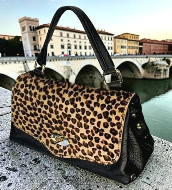 Borsa "Tamara" in Vera Pelle e Cavallino a Pelo Raso  – Artigianato Fiorentino